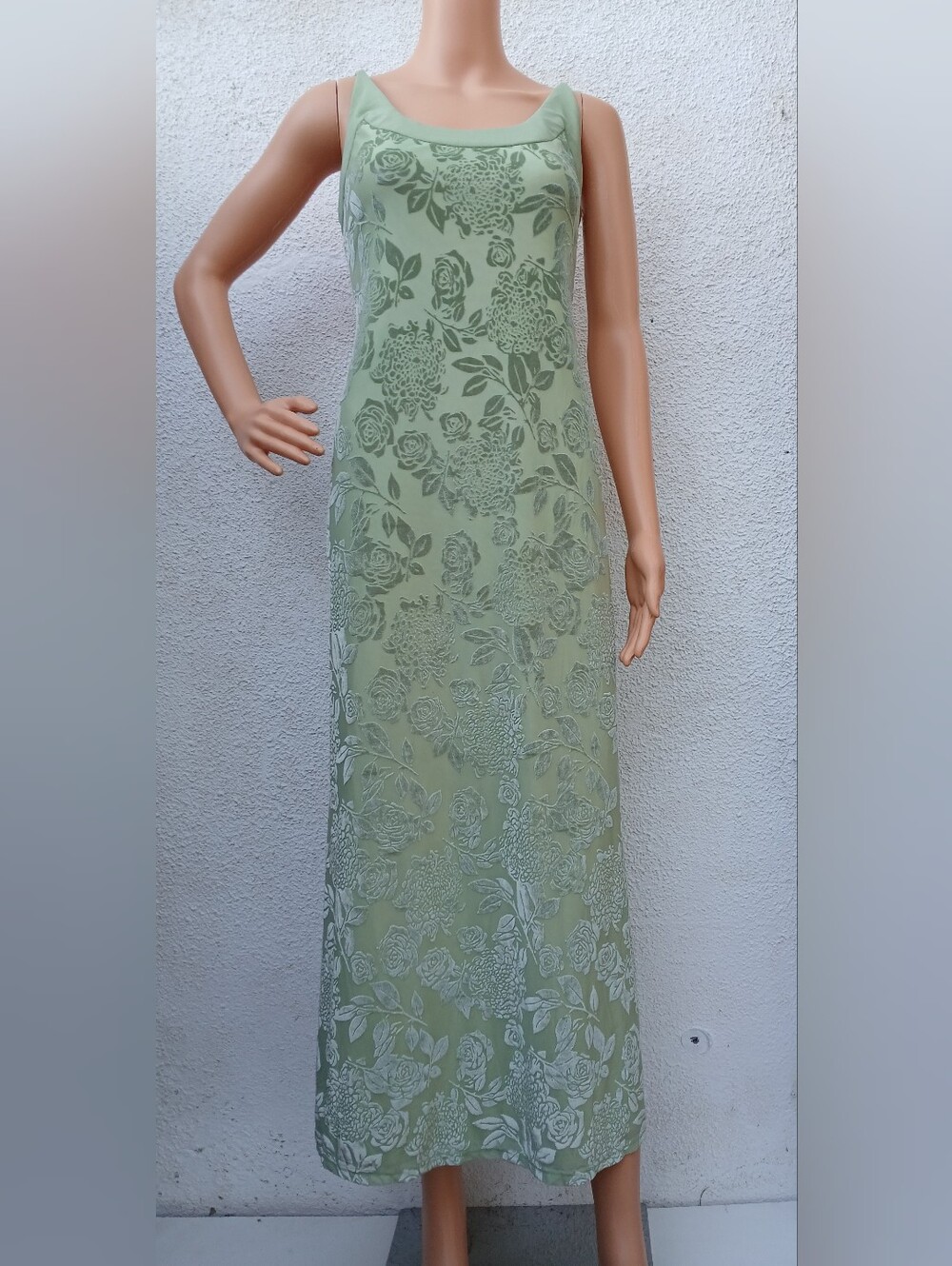 Hello Molly Sage Green Floral Velvet-Textured Midi Dress XL US 10